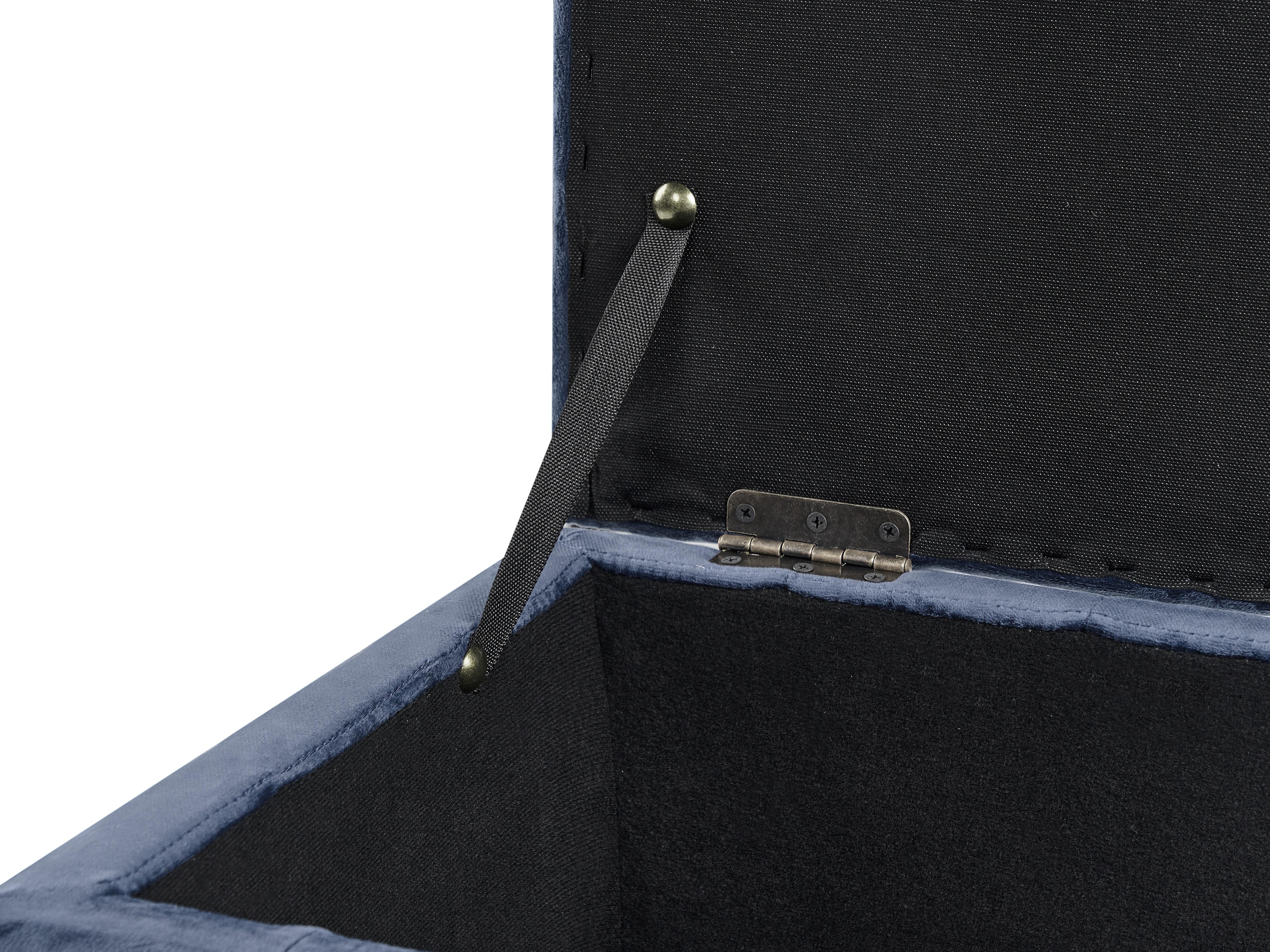 Opbergpoef MICHIGAN Fluweel Donkerblauw