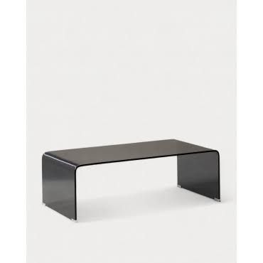 the masie Couchtisch Rechteckig aus Gehärtetem Glas Curve Schwarzglas