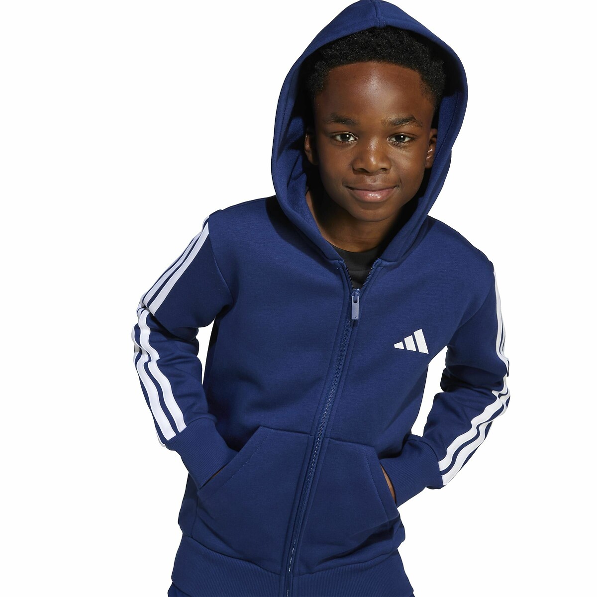 ADIDAS ROUPAS ESPORTIVAS<br>Suéter com zíper em fleece escovado