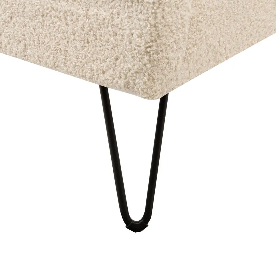 AMBILLOU - Tweepersoonsbed - Beige - 140 x 200 cm - Bouclé