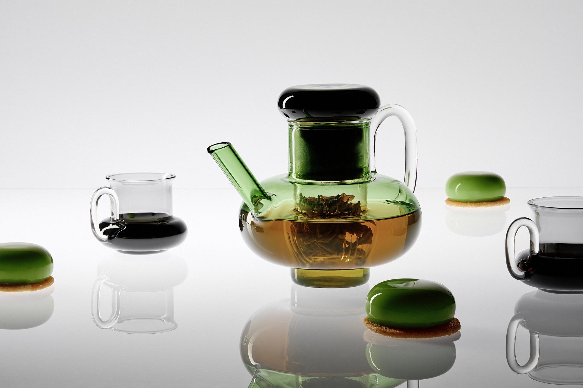 Tom Dixon Bump theepot zwart|groen