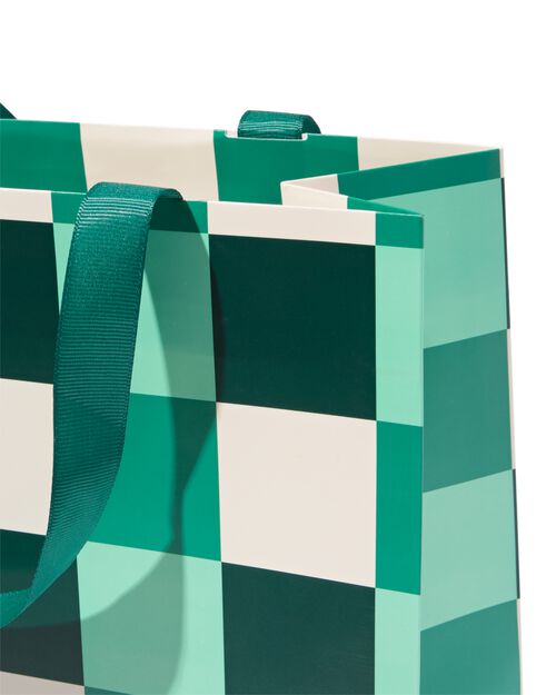 sac cadeau vert à damier