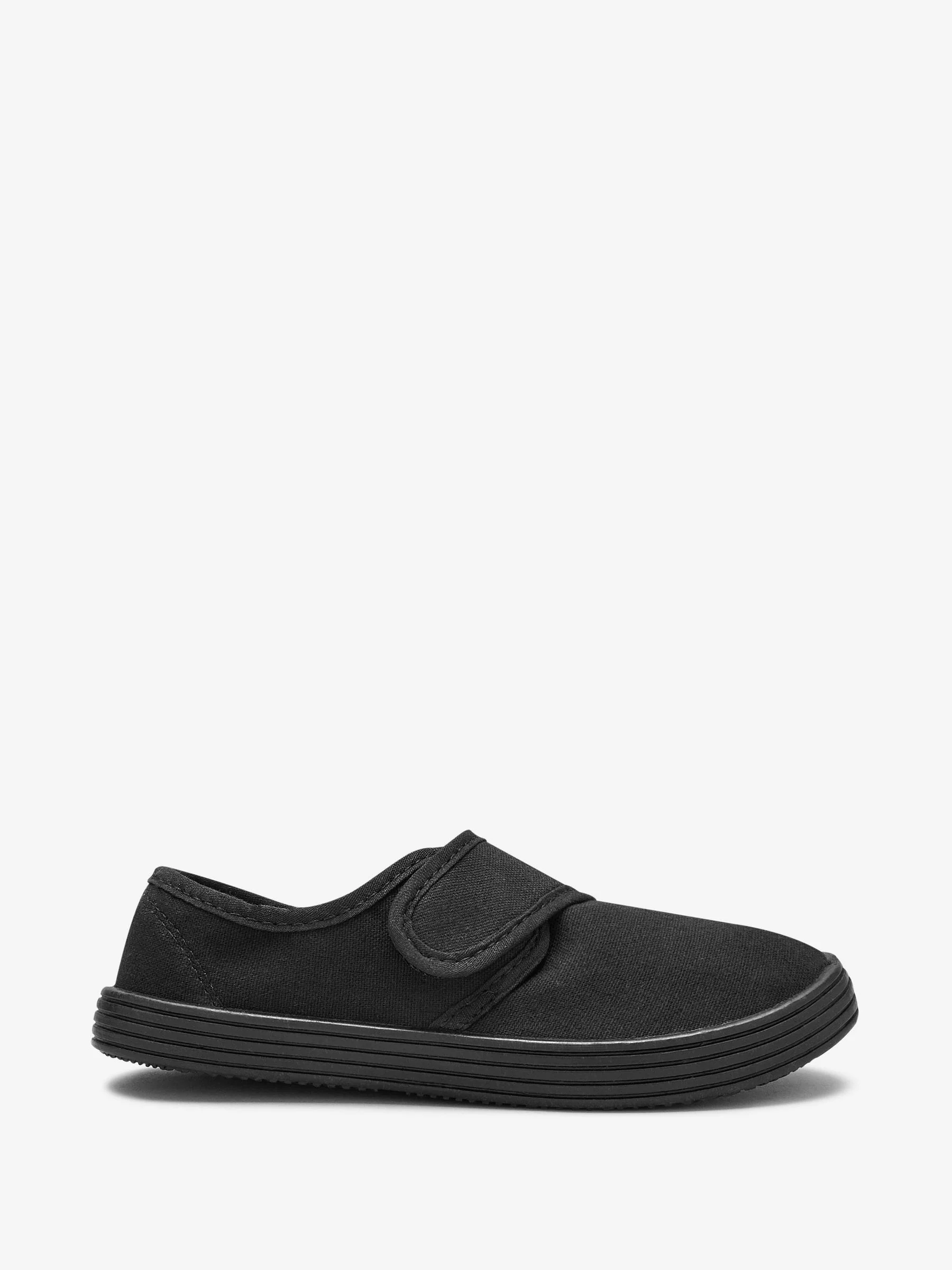 Zwart - Plimsoll schoolschoenen met klittenbandsluiting