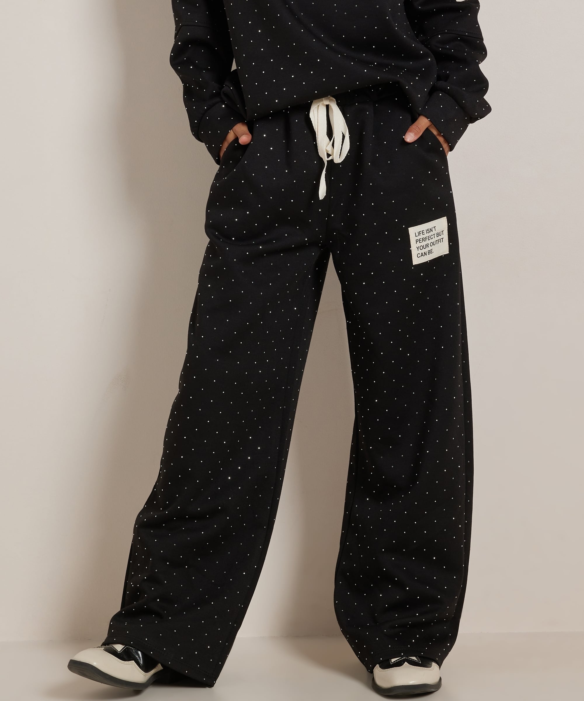 wide fit broek glitters label