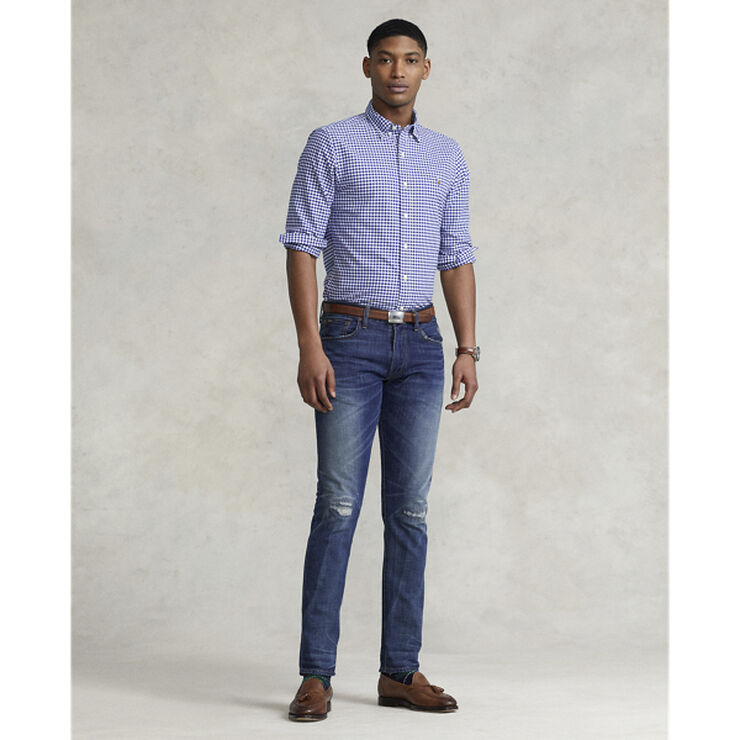 Polo Ralph Lauren Slim Fit Oxford Sport Shirt Blå/hvid/ternet