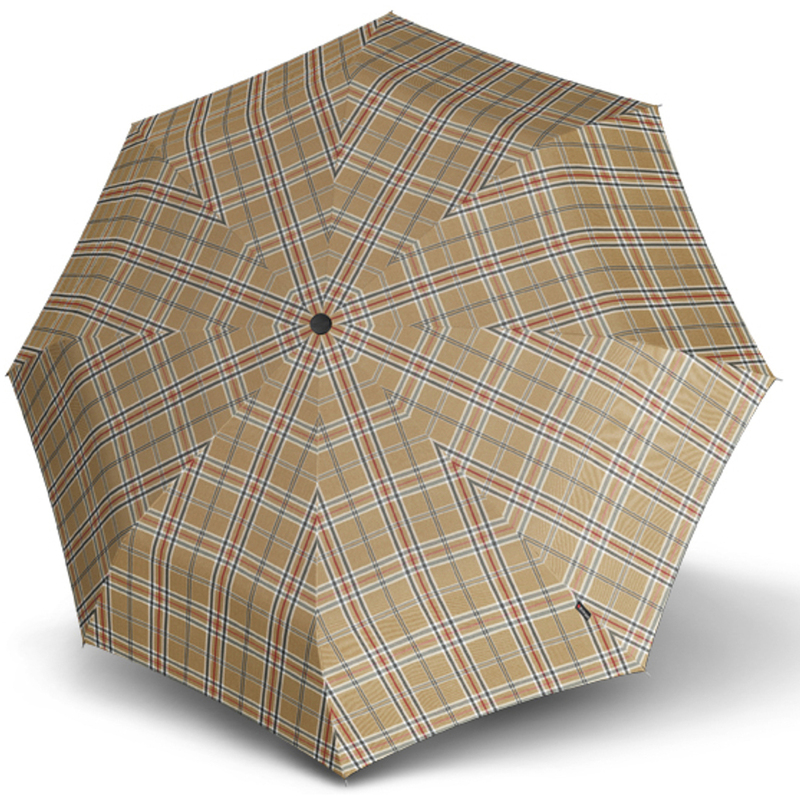 Knirps Regenschirm Duomatic, beige kariert