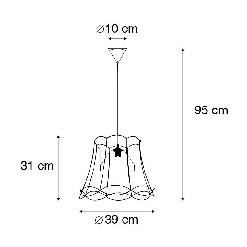 Retro hanglamp zwart 40 cm - Granny Frame