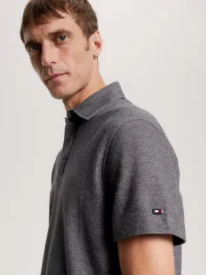 Polo de malha piqué em favo de mel, corte regular