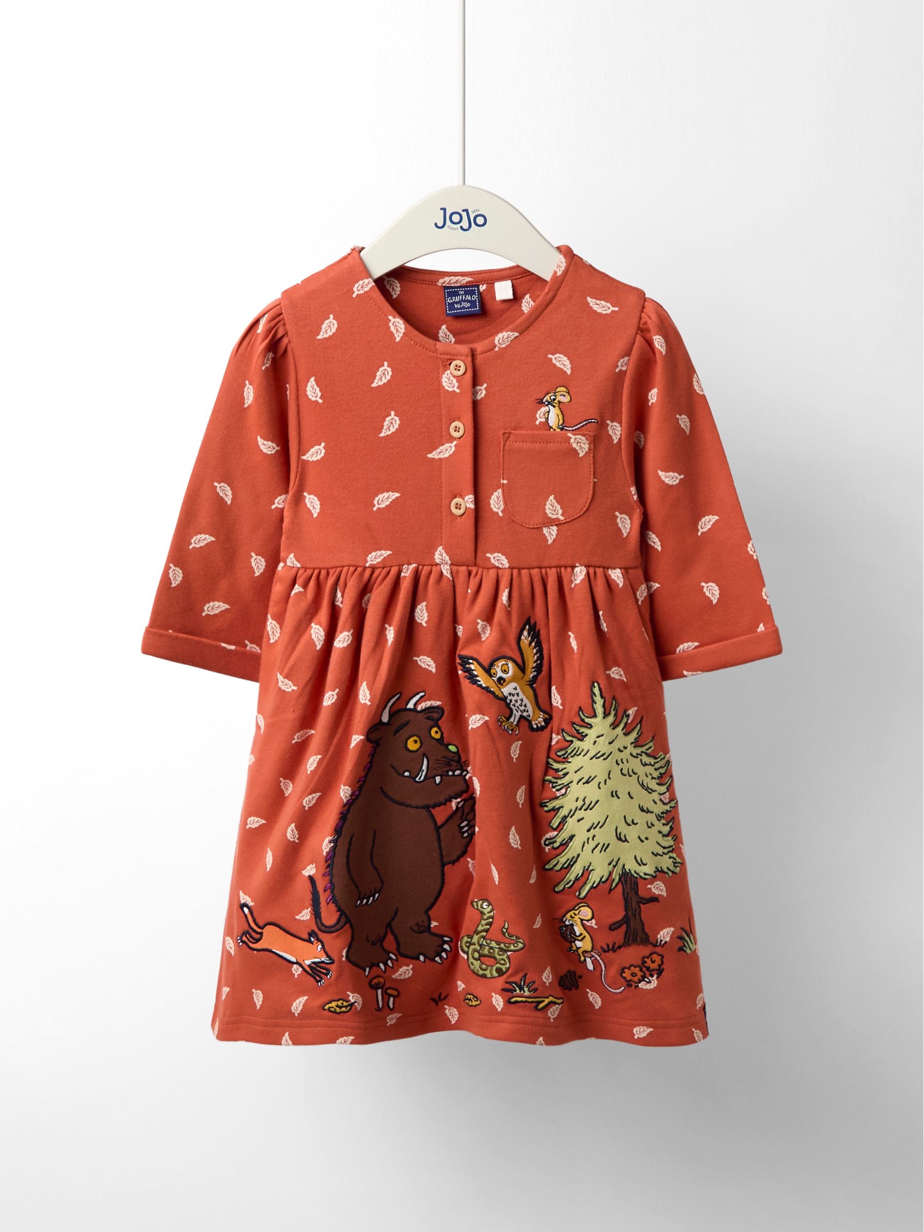 JoJo Maman Bébé The Gruffalo Appliqué Button Front Dress