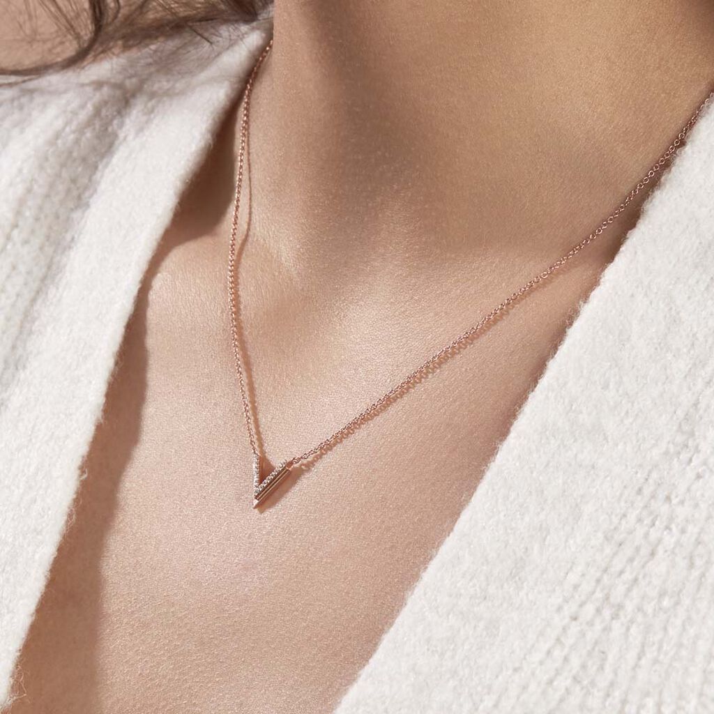 Collier Nollia Argent Rose Oxyde De Zirconium