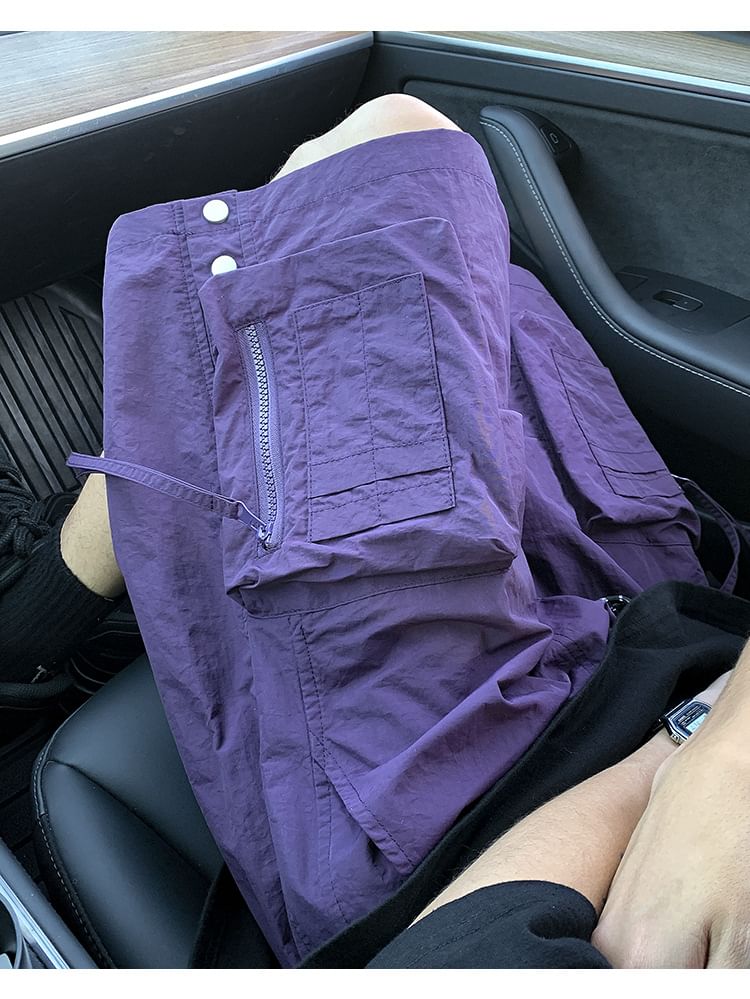 Savenne - Mid Rise Plain Cargo Shorts