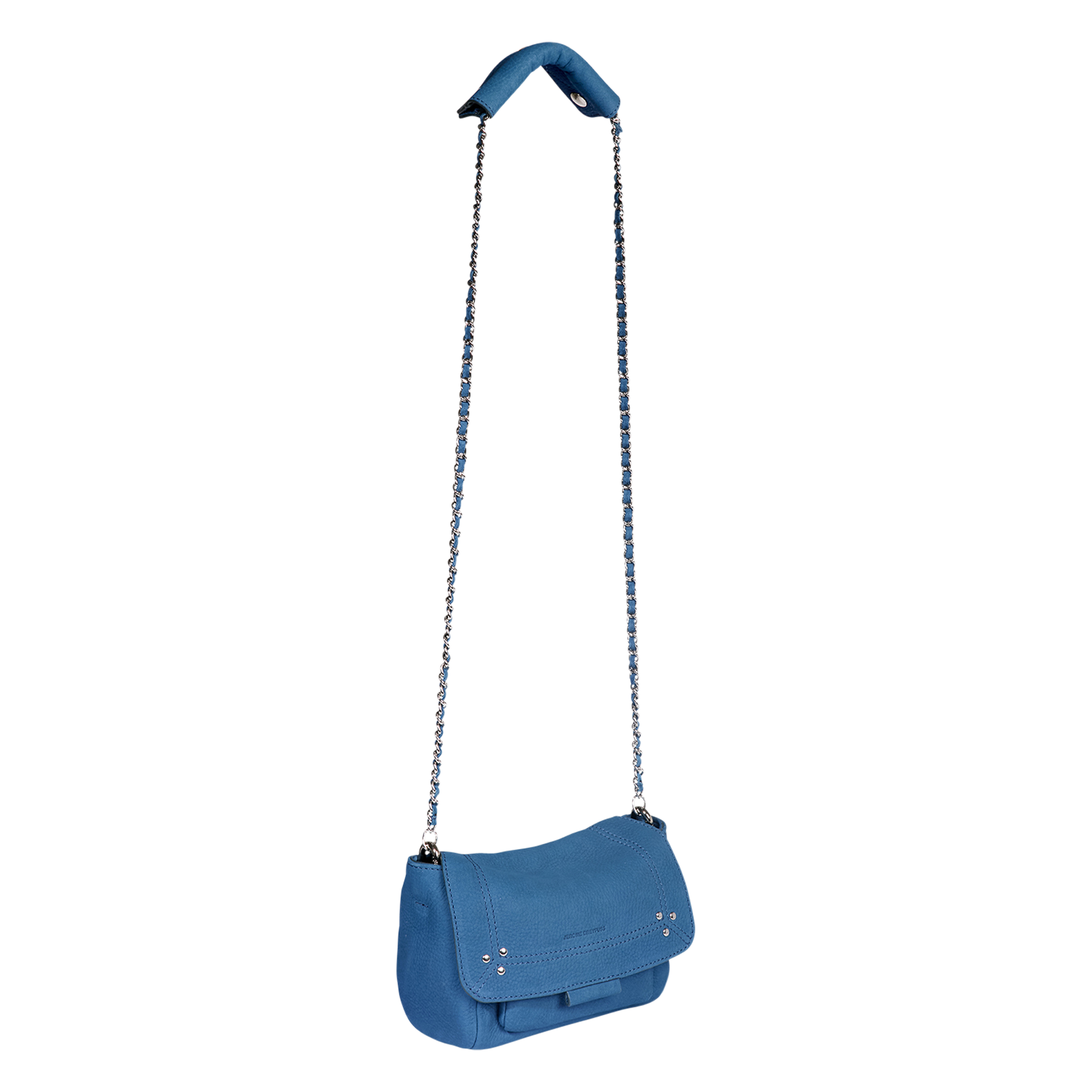 LULU S - Sac bandoulière en cuir velours | Bleu