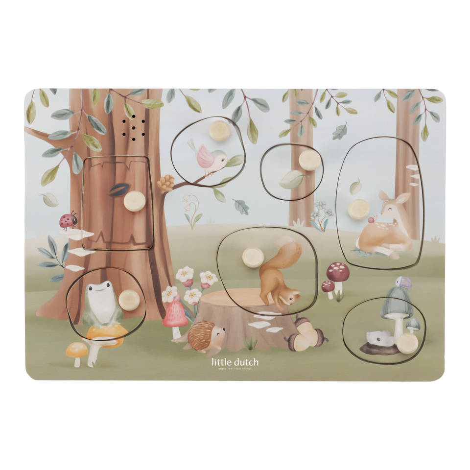 Little Dutch Forest Friends houten geluidenpuzzel - 7 stukjes