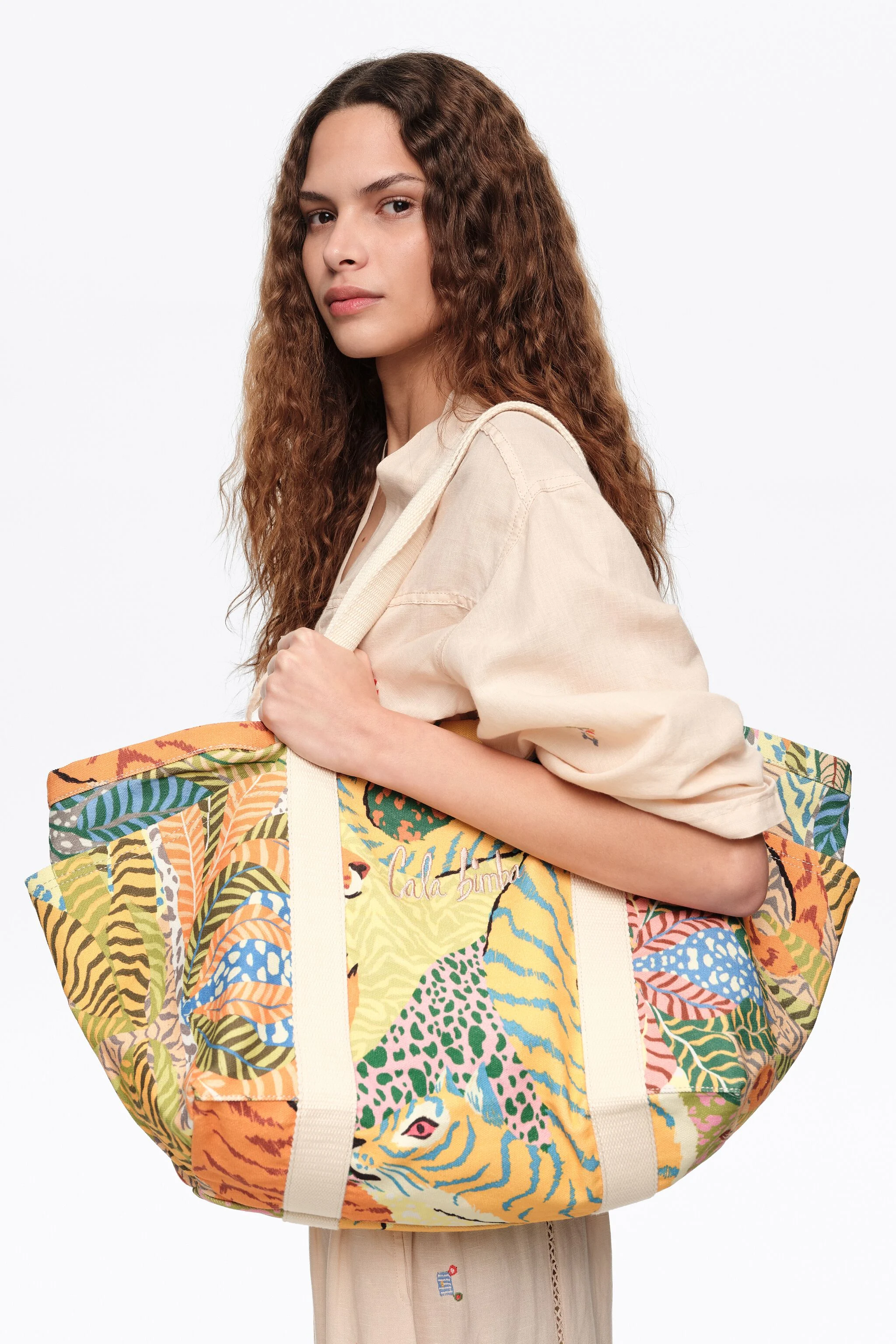Bolsa de praia maxi selvagem de algodão