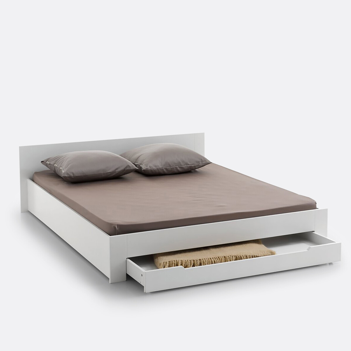 LA REDOUTE INTERIEURS<br>Cama de casal com base e gaveta, Crawley