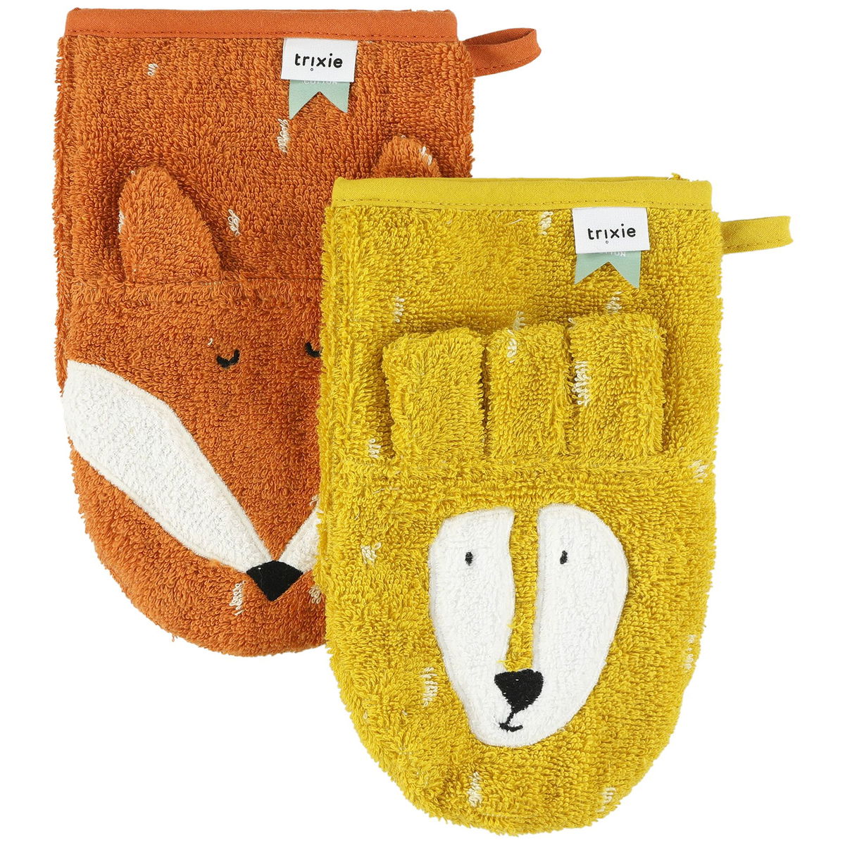 trixietrixie   2er Pack Waschhandschuhe Mr. Lion and Mr. Fox