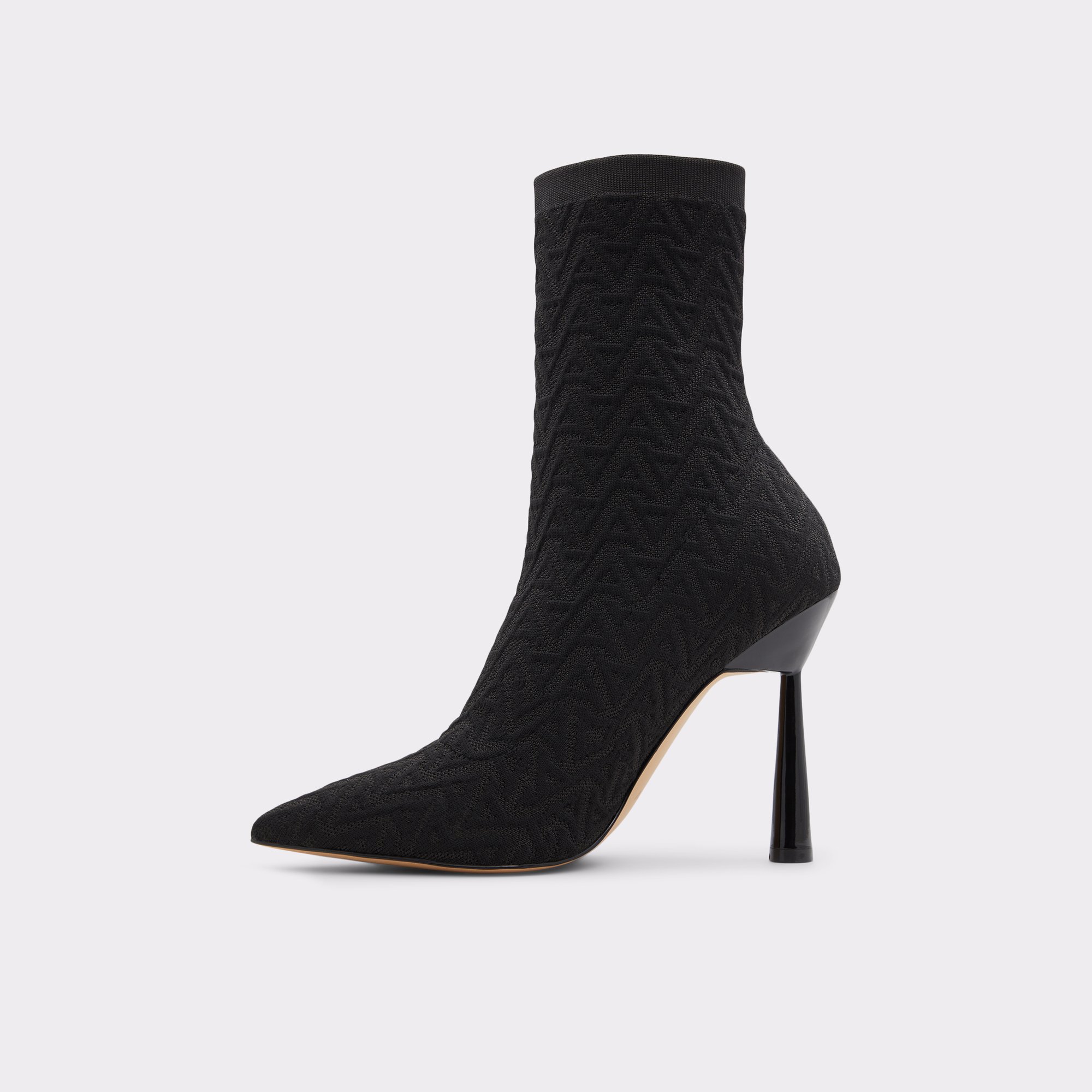 Varsavas Black Textile Knit Women Sock boots