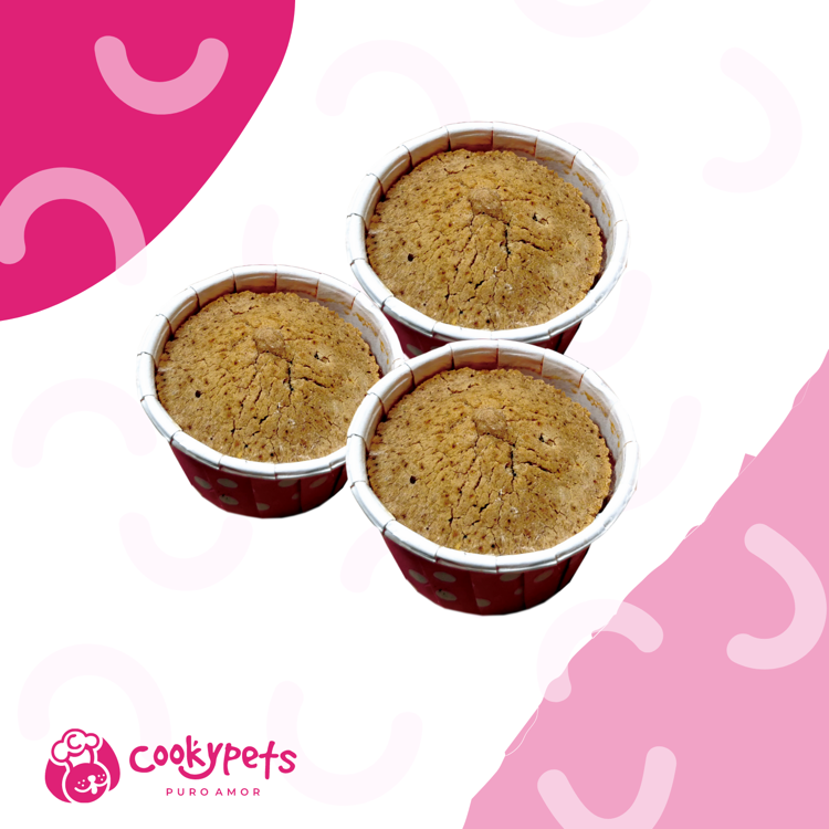 Muffins caseiros de maçã e chá para cães. Muffins para fazer em casa. COOKYPETS