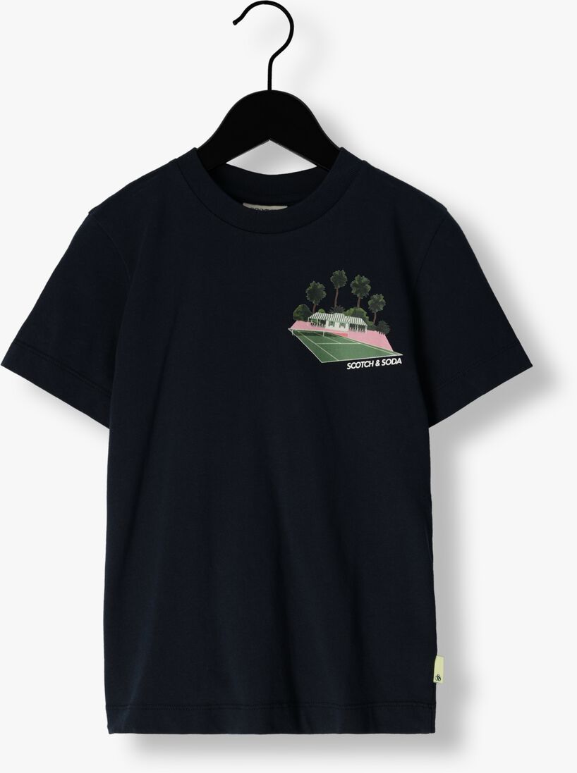 SCOTCH & SODA donkerblauwe scotch & soda t-shirt relaxed fit short sleeved artwork
