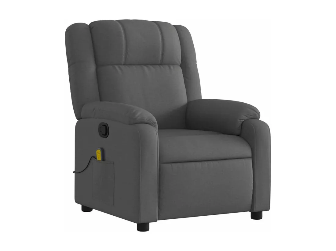 Fauteuil de massage inclinable Gris foncé Tissu