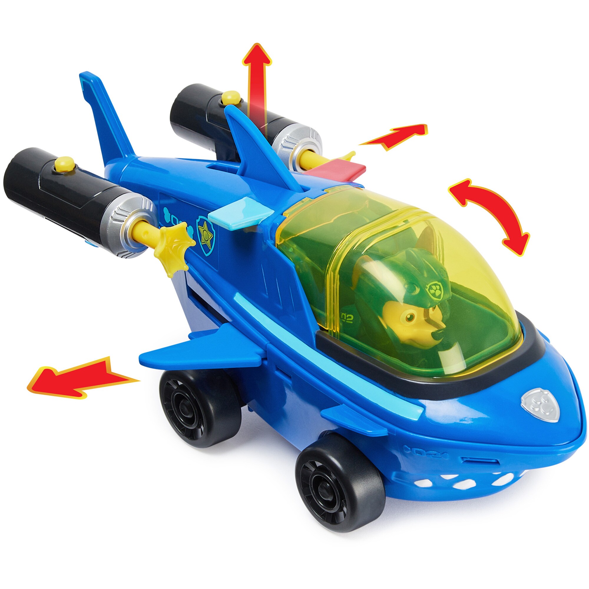 Spin Master Spielfahrzeug Paw Patrol Aqua Pups - Basis Fahrzeug im Hai-Design mit Chase-Welpenfigur