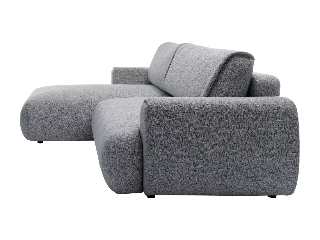 Canapé d'angle gauche convertible en tissu texturé gris MONELIA