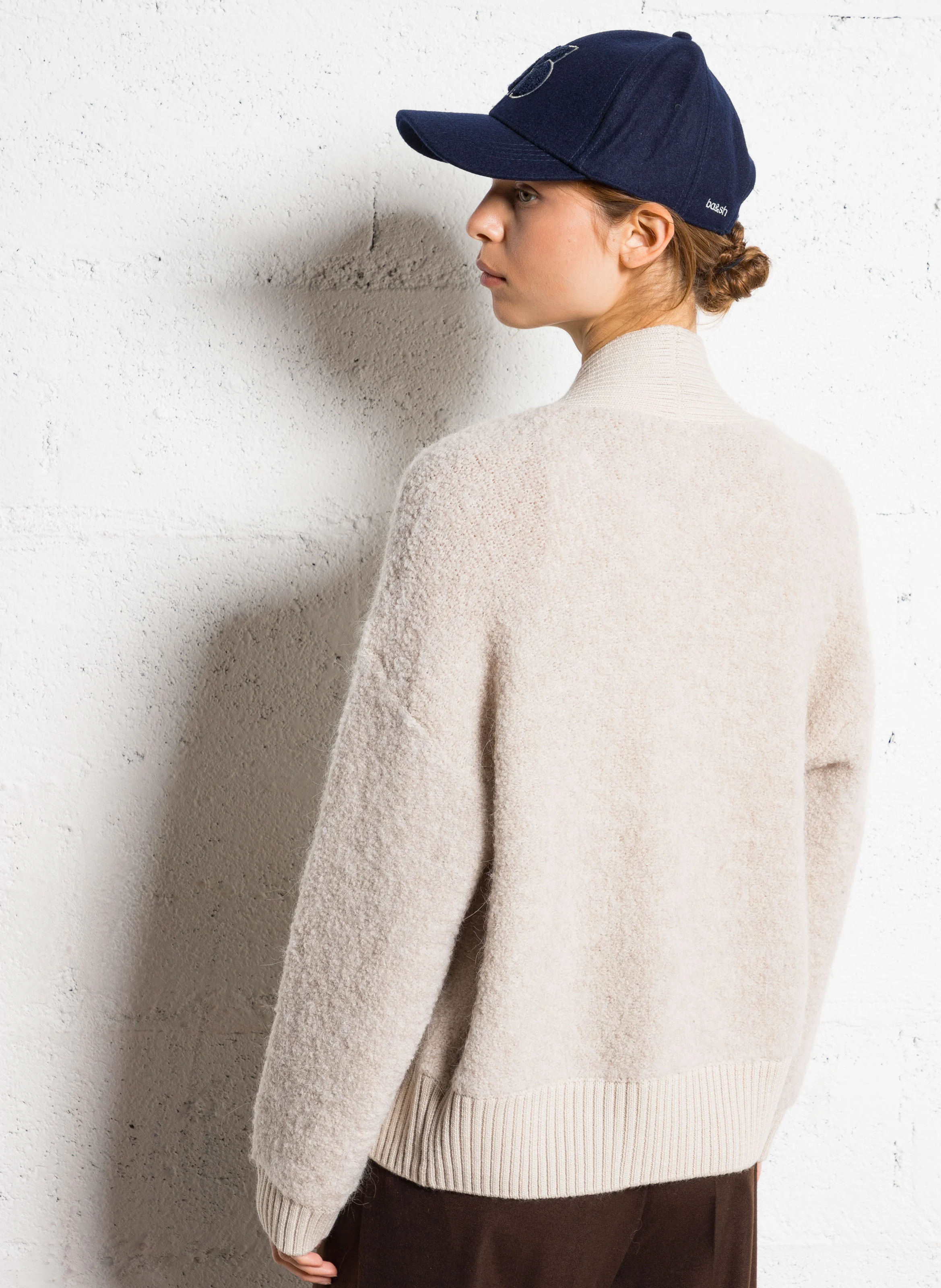 CRISTOBAL - Gilet maille bouclette en laine mélangée | Gris