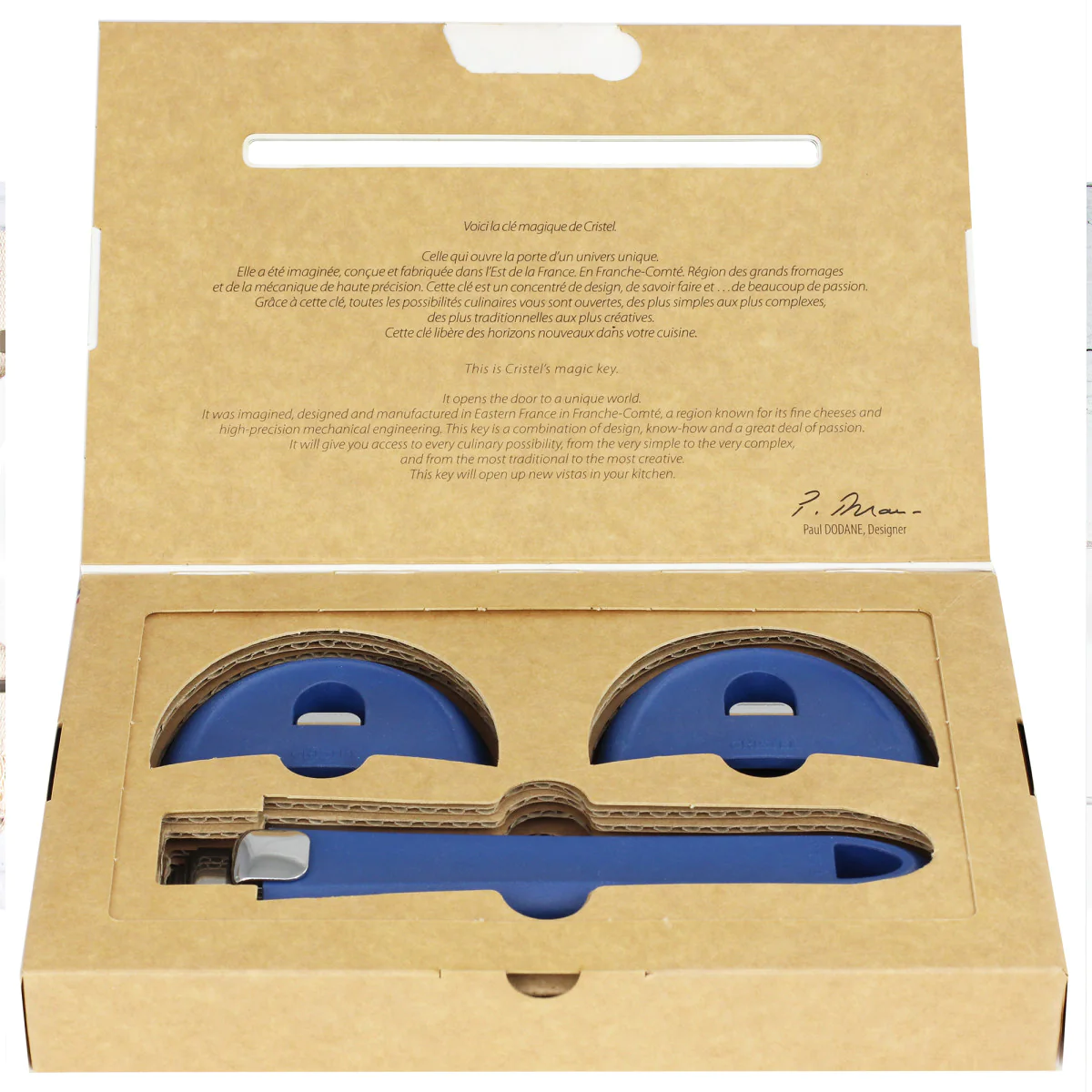 Set poignée et anses - Encre bleue Cristel