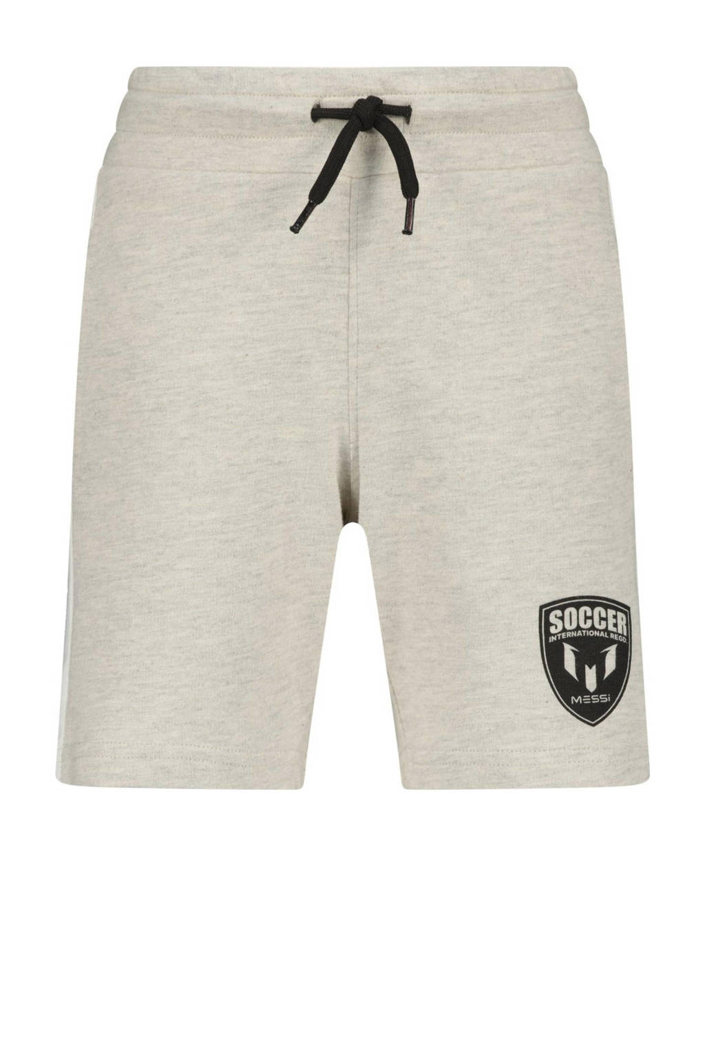 Messi sweatshort Reron met printopdruk lichtgrijs melange