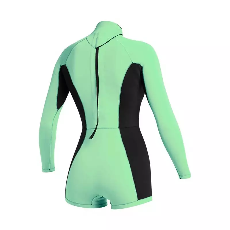 Combinaison shorty femme MYSTIC Lunar BK Longarm 2/2mm Bzip Lime Green