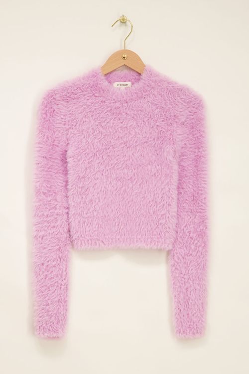 Lila fluffy trui
