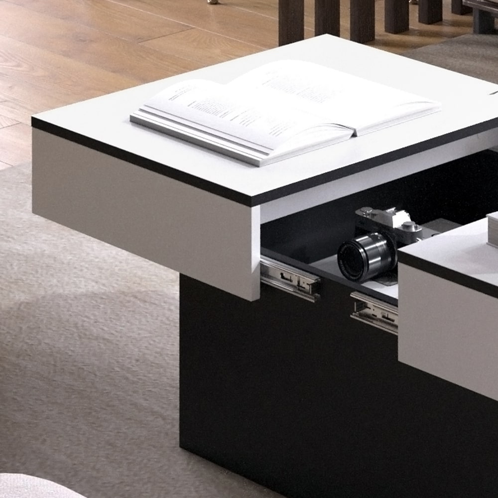 Vicco Couchtisch Boto Schwarz Weiß 95 x 40 ausziehbar