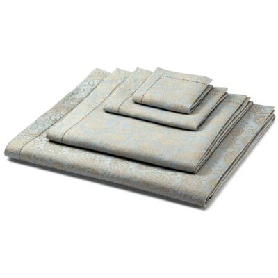 Tischläufer Jacquard Leinen, Blau