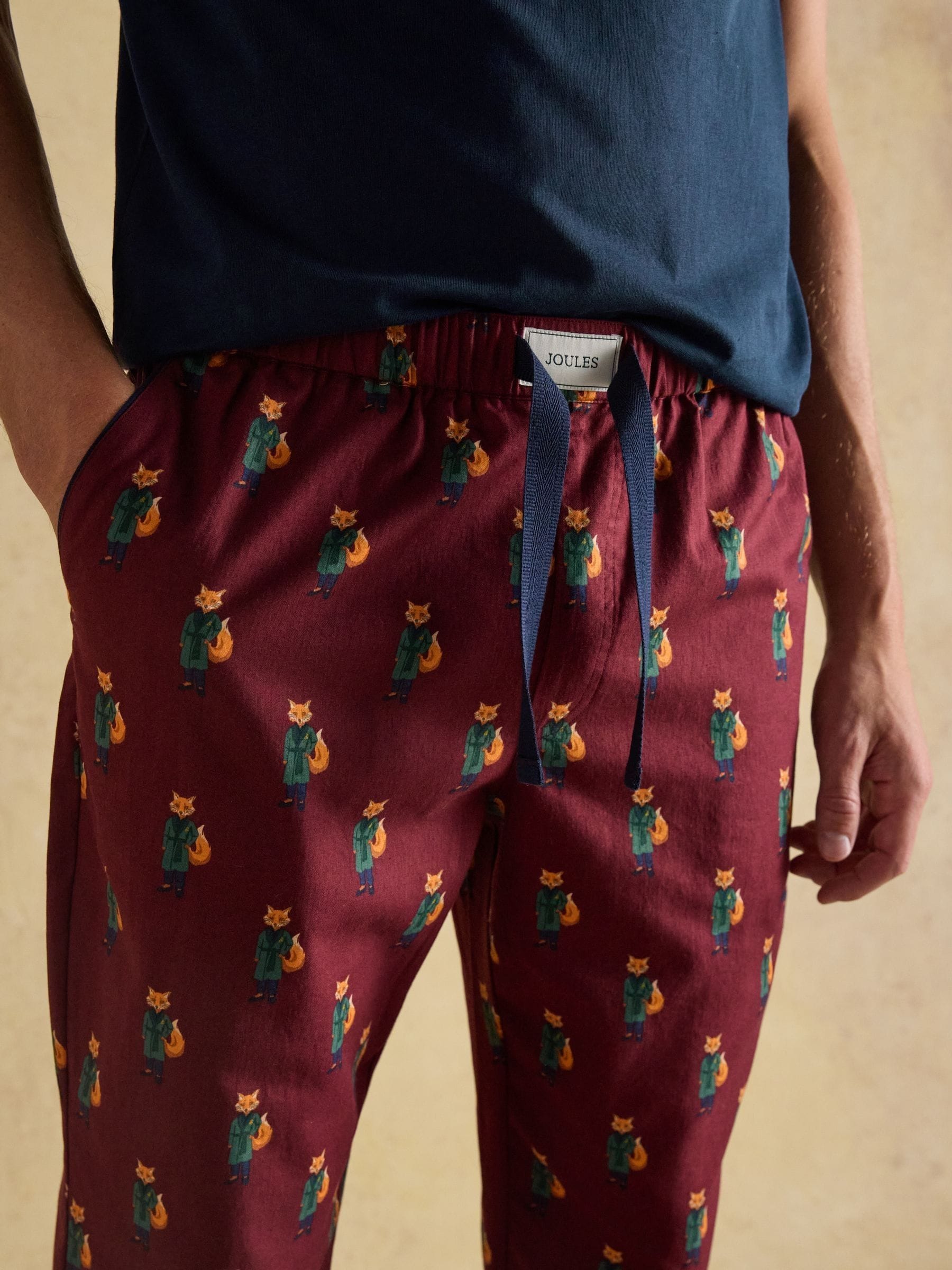Bordeauxrood - Joules Dozer pyjamabroek