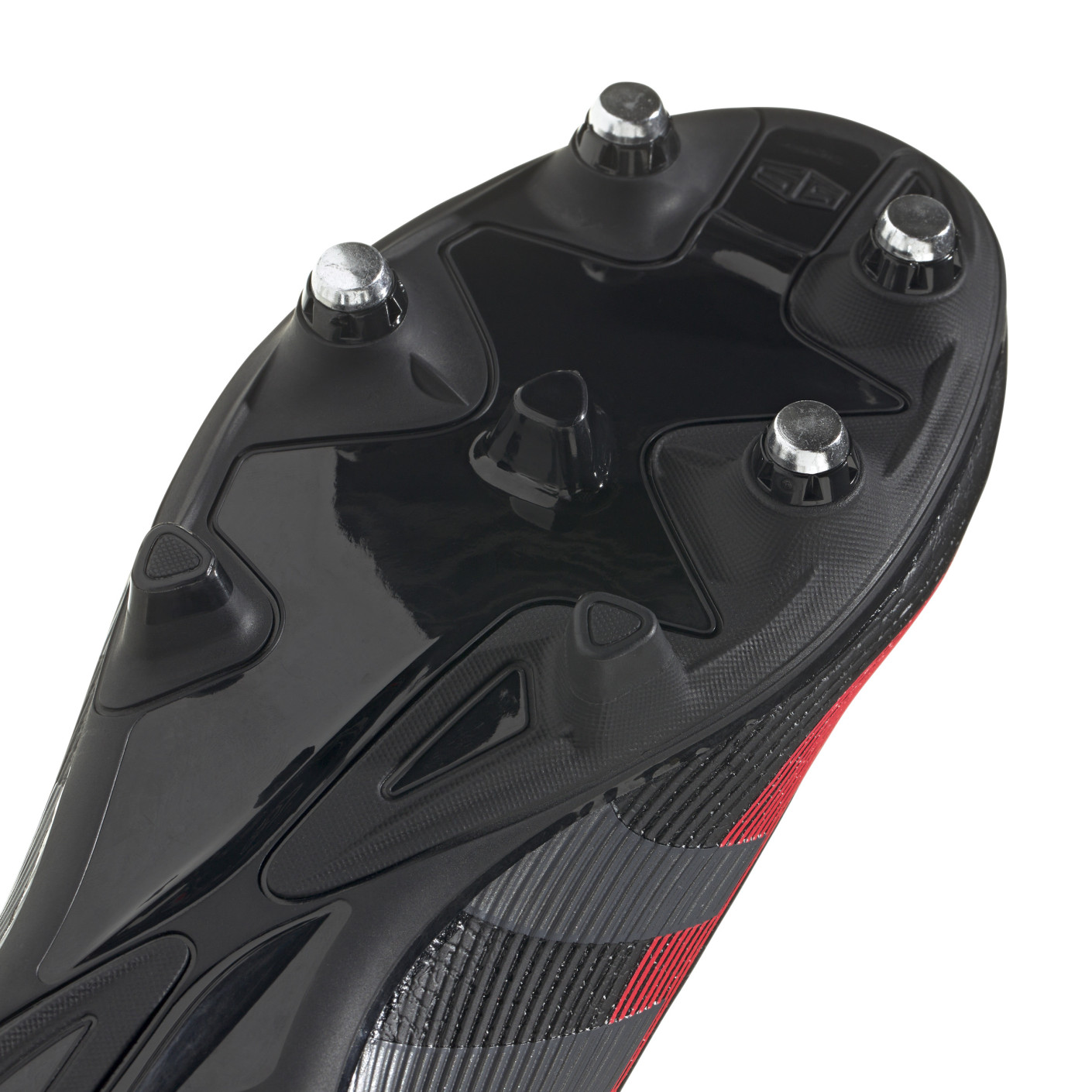 Adidas Predator League IJzeren-Nop Voetbalschoenen (SG) Zwart Grijs Rood
