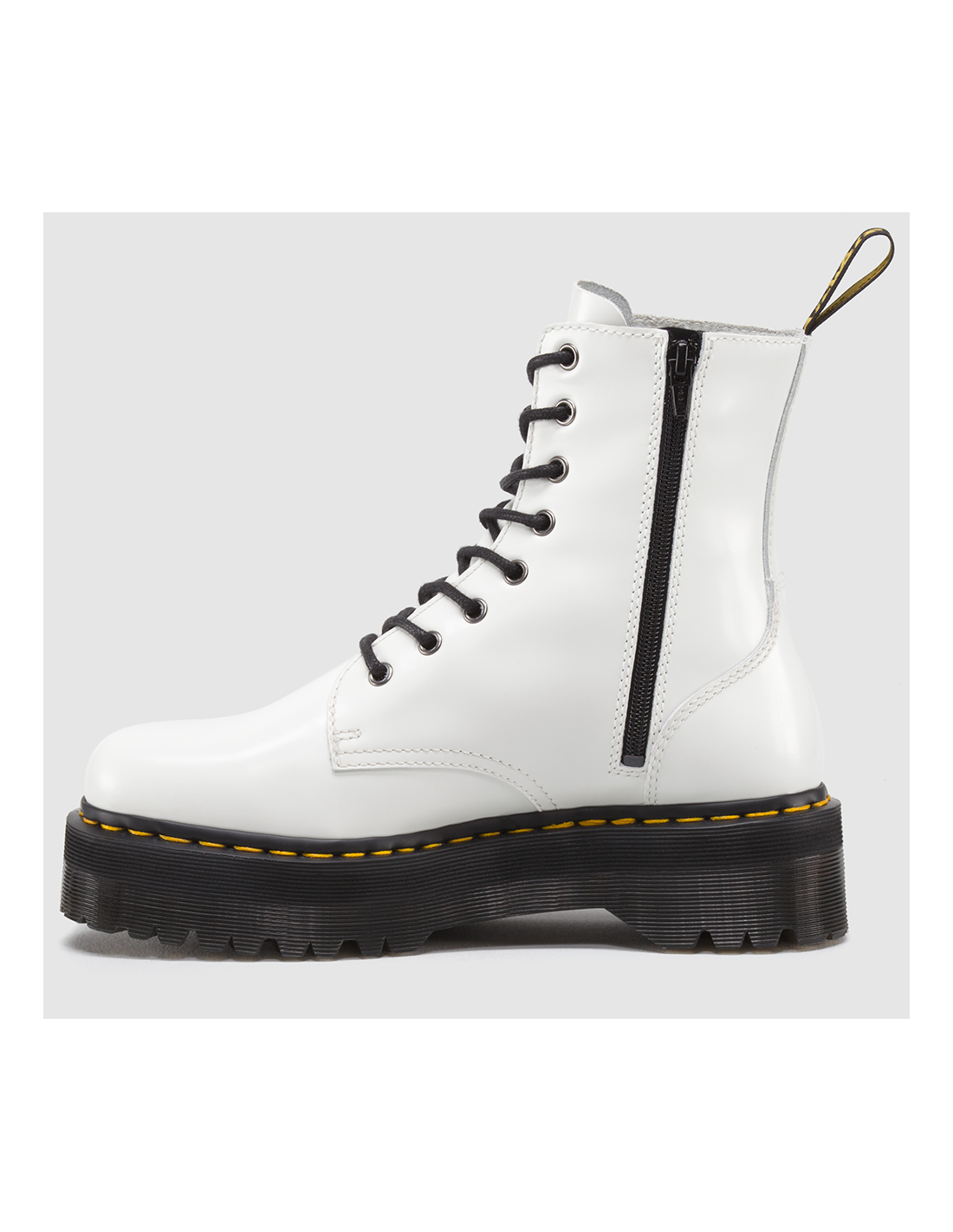 dr martens boots compensées femme jadon cuir polished smooth blanc