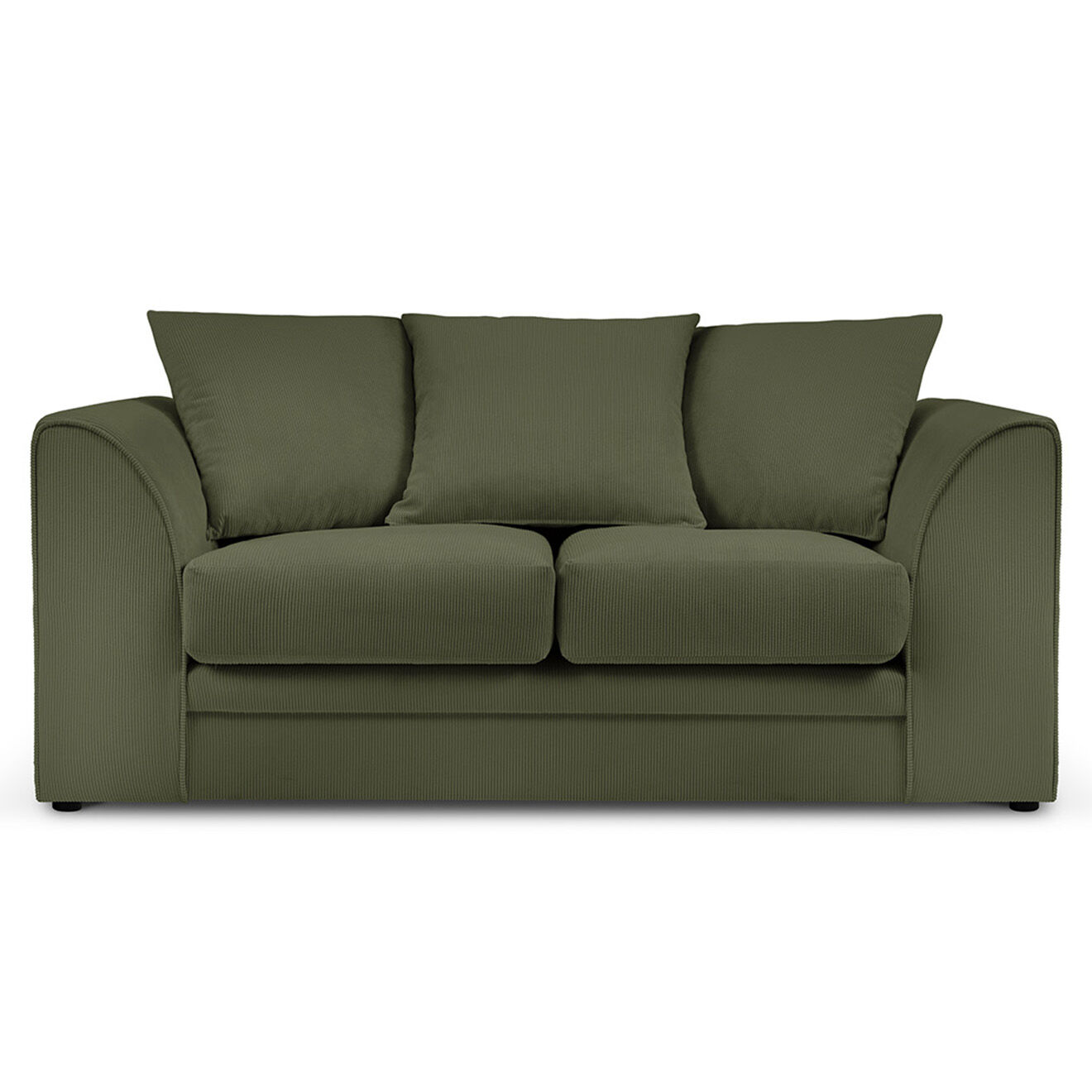 Mazzini Sofas Canapé Quince Velours côtelé 2 Places vert - 150x92x80 cm