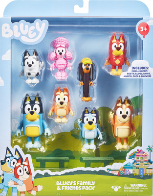Bluey Figursett Familie & Venner 8-Pack