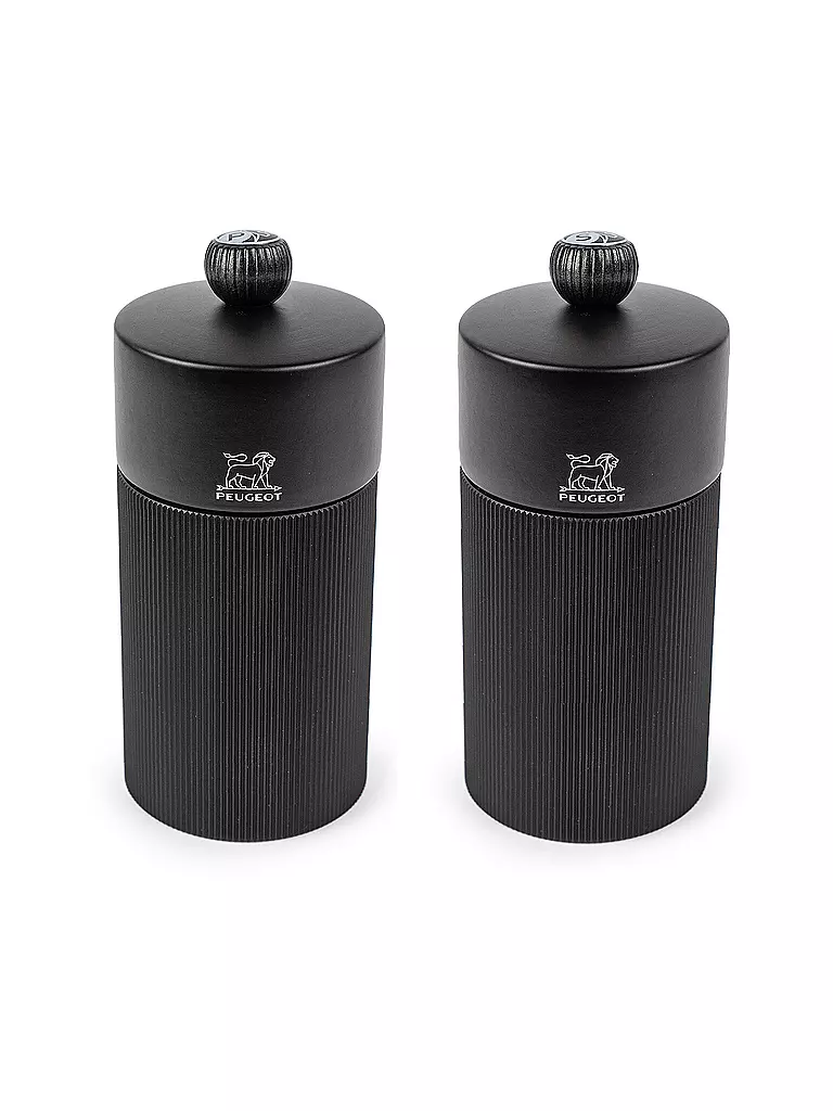 PEUGEOT Salz- und Pfeffermühlen Set NIGHT CHIC 12cm Schwarz Matt schwarz