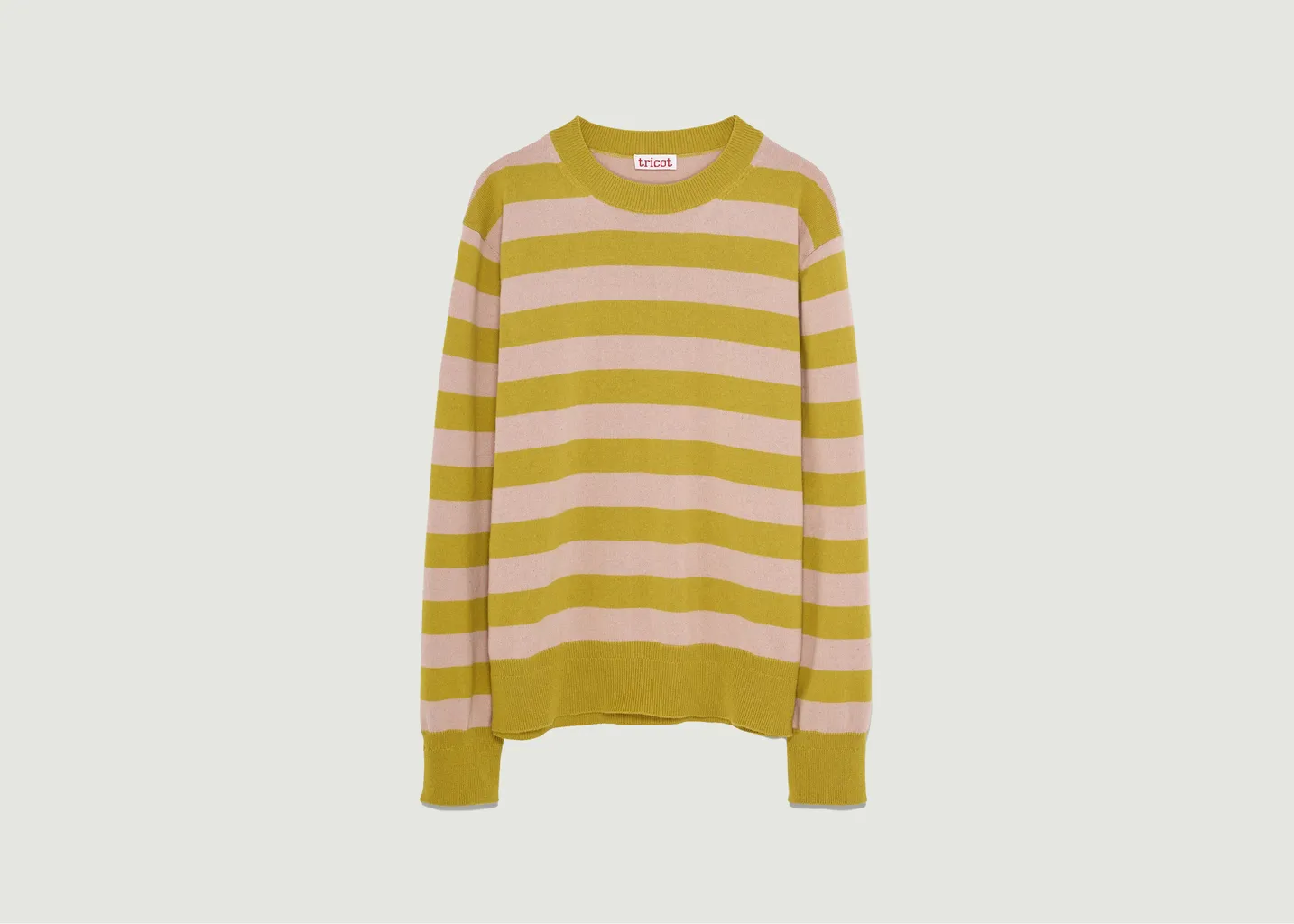 Pull Col Rond à Rayures Tricot