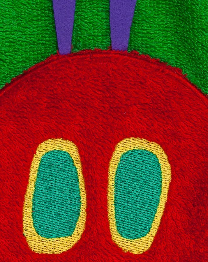 Spiel-Waschhandschuh RAUPE NIMMERSATT in grün/rot