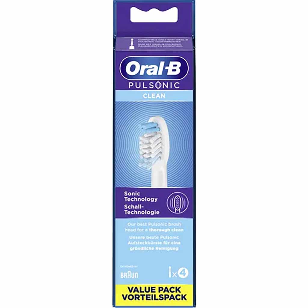 Oral-B Pulsonic Clean Aufsteckbürsten, weiß, 4 Stück Vorteilspack