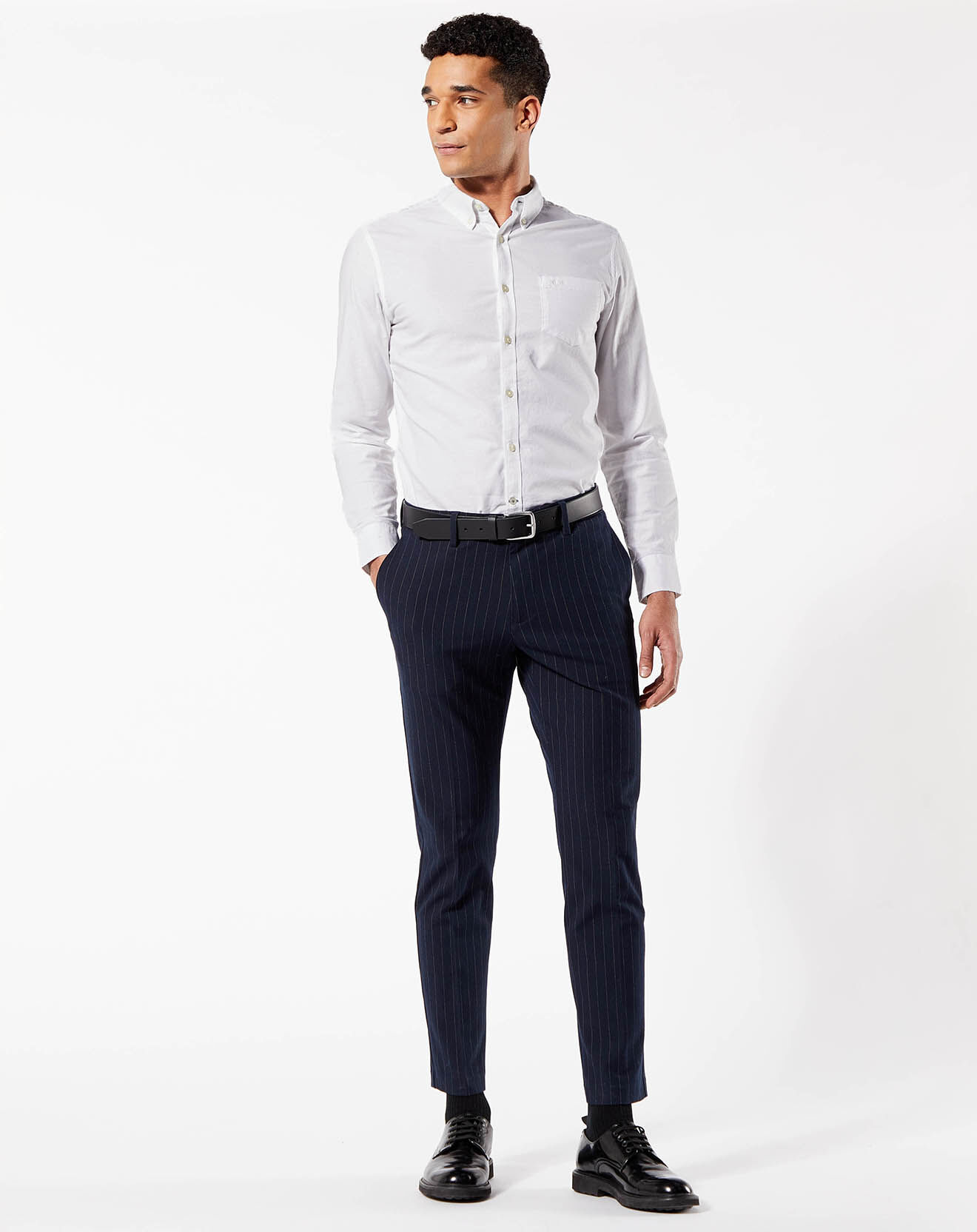 Dockers Pantalon Smart 360 Flex Trouser Slim Fit à rayures bleu foncé