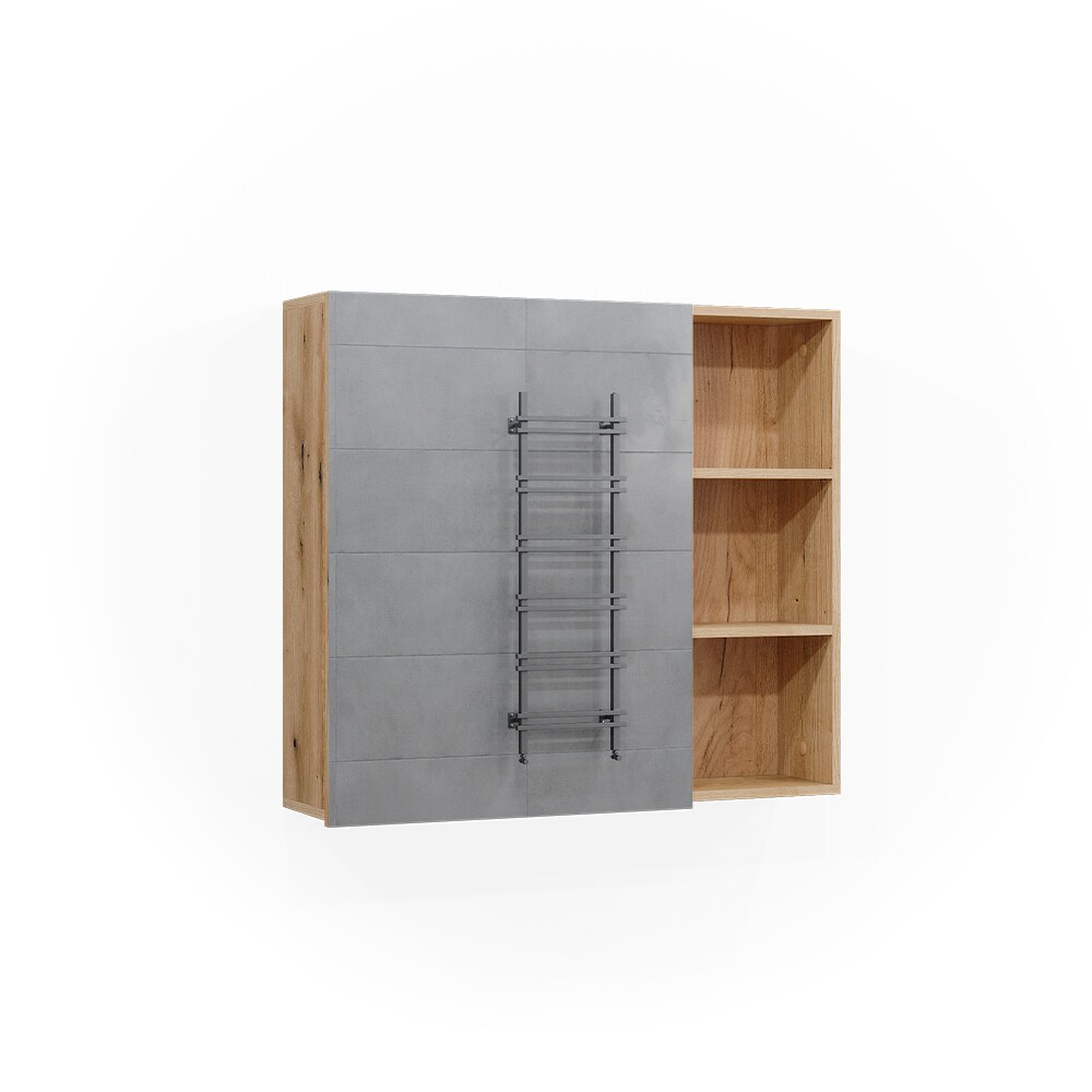 Vicco Spiegelschrank für Badezimmer Rudi 90 x 80,9 cm, Eiche Evoke, Badschrank