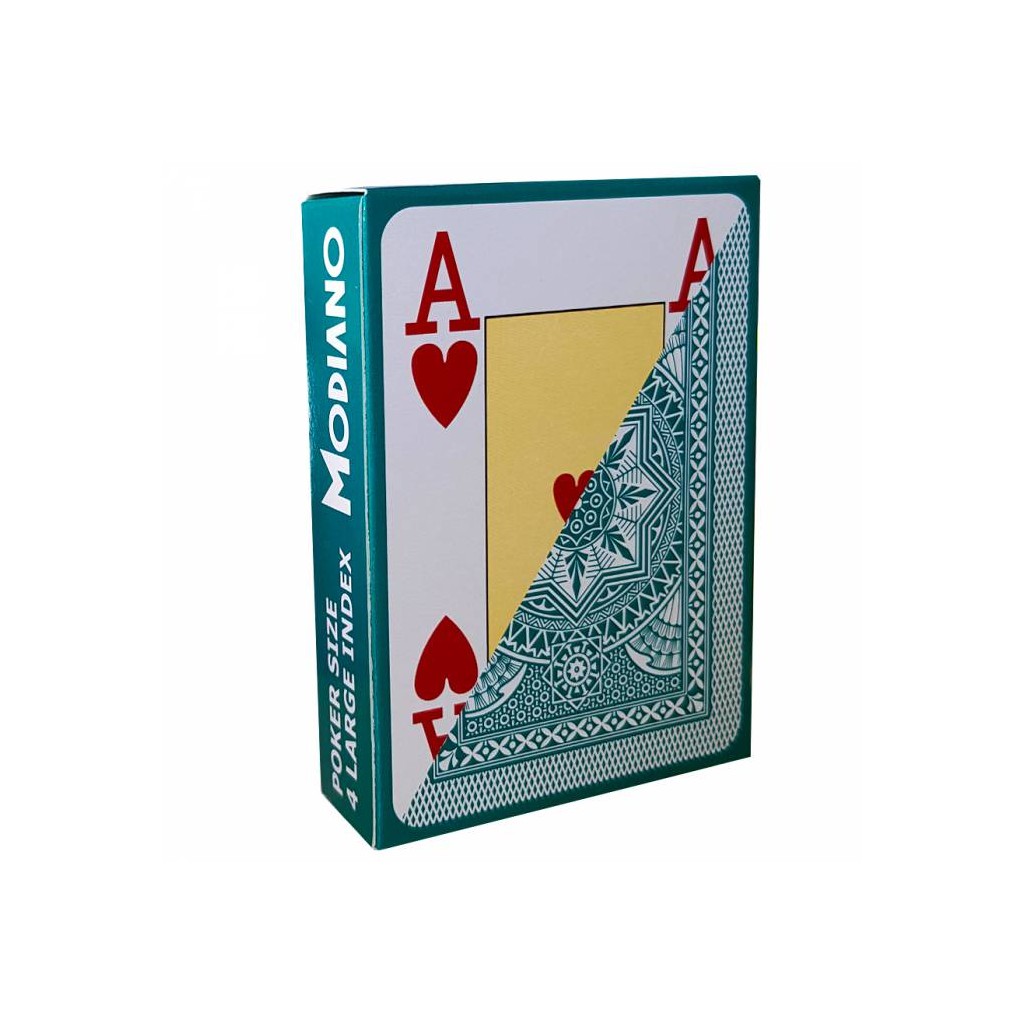 Jeu de 54 cartes Modiano format poker - Vert foncé