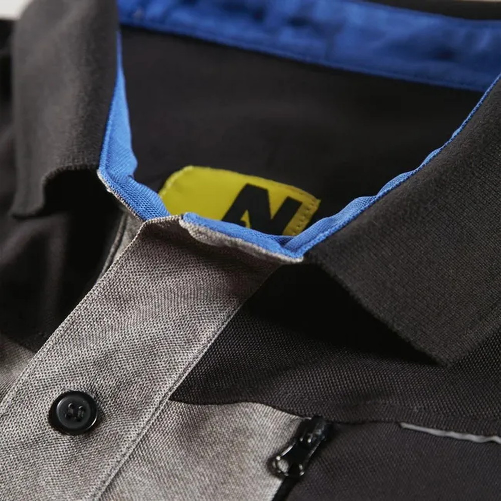 Polo de travail horten noir/gris chiné - taille xl