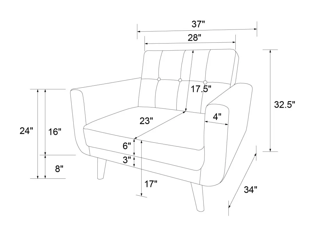 Nola | Chaise d'appoint en faux cuir camel