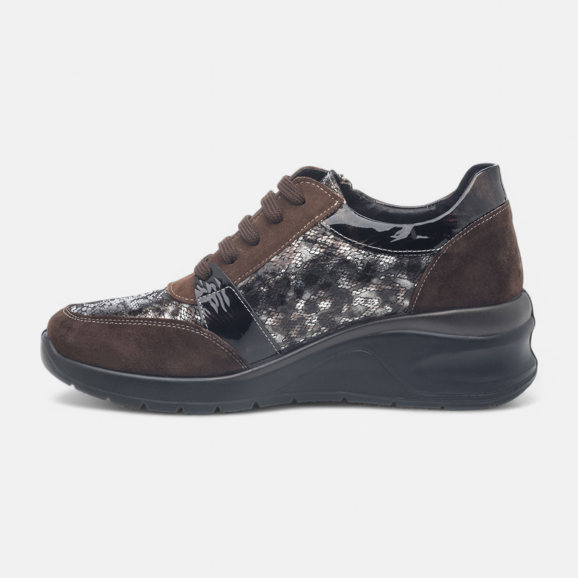 Baskets basses Femme en cuir marron