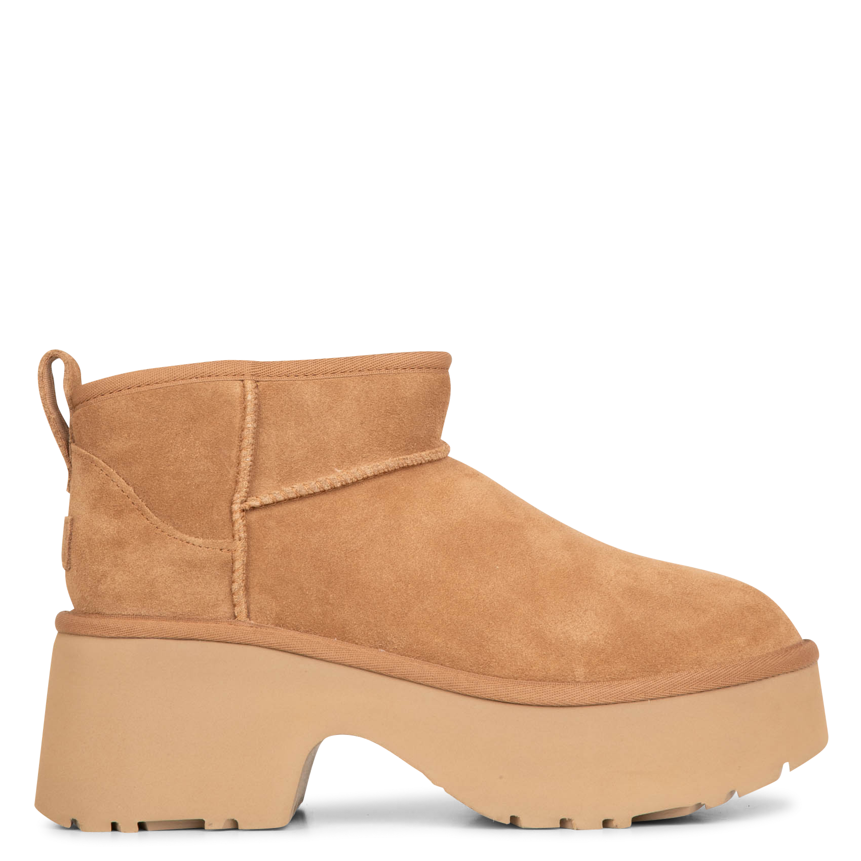 CLASSIC ULTRA MINI NEW HEIGHTS - Boots fourrées effet cuir velours | Marron