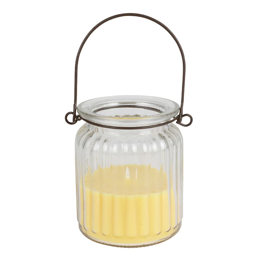 Henkelglas mit Citronella 7,5x9,5cm Pastell